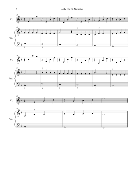 Christmas Duets For Violin Piano Jolly Old St Nicholas Page 2