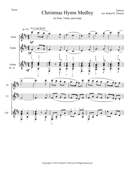 Christmas Hymn Medley For Flute Violin And Guitar Page 2