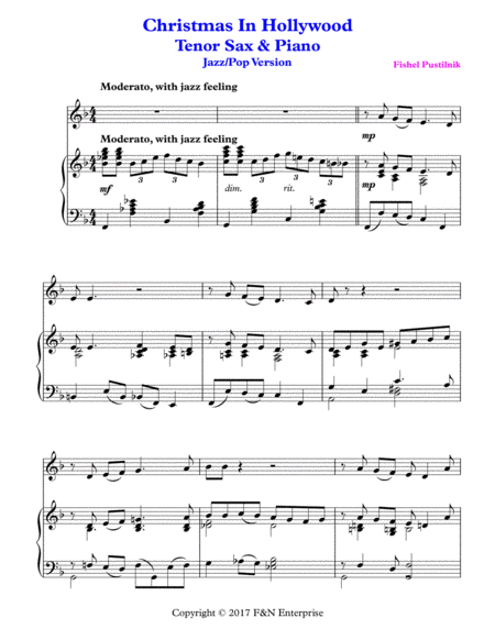 Christmas In Hollywood For Tenor Sax And Piano Page 2