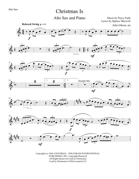 Christmas Is For Alto Sax And Piano Page 2