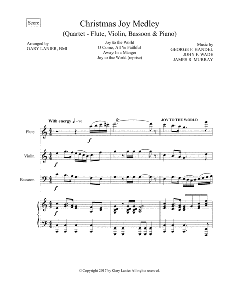 Christmas Joy Medley Piano Quartet Flute Violin Bassoon And Piano With Score Parts Page 2
