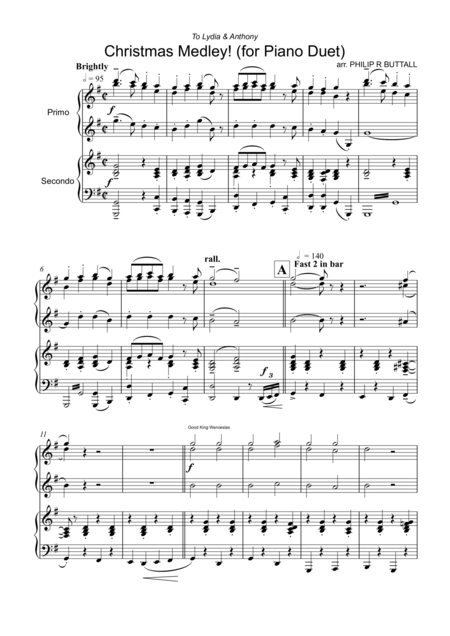 Christmas Medley Piano Duet Four Hands Page 2