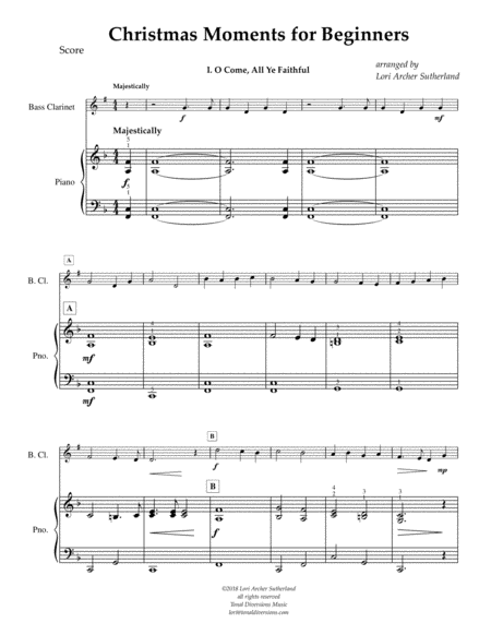 Christmas Moments For Beginner Bass Clarinet Piano Page 2