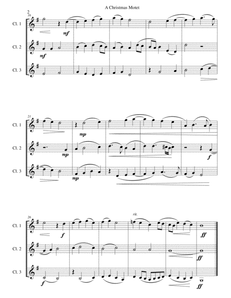 Christmas Motet Hodie Apparuit In Israel For 3 Clarinets Page 2