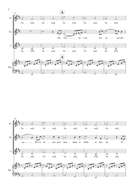 Christmas Partners Pachelbel Canon With The First Nowell And Jolly Old St Nicholas Ssa And Piano Page 2