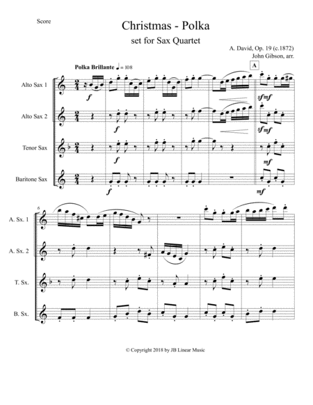 Christmas Polka For Sax Quartet Page 2