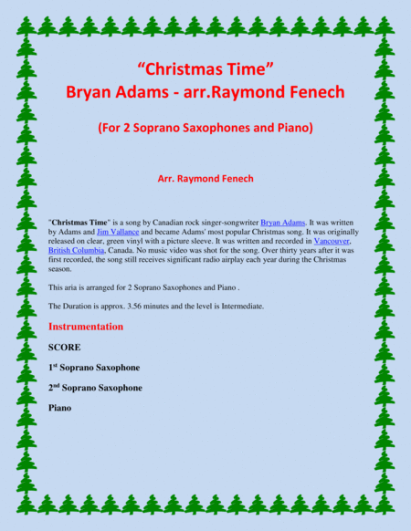 Christmas Time Bryan Adams 2 Soprano Saxophones And Piano Page 2