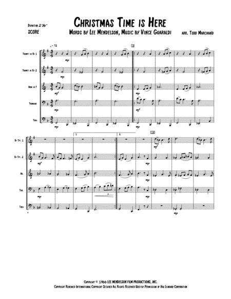 Christmas Time Is Here Brass Quintet Page 2