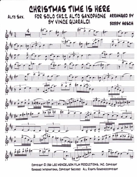 Christmas Time Is Here For Solo Jazz Alto Saxophone Page 2