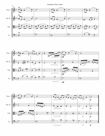 Christmas Time Is Here For String Quartet Page 2