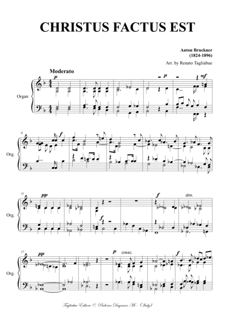 Christus Factus Est A Bruckner Arr For Organ 2 Staff Page 2