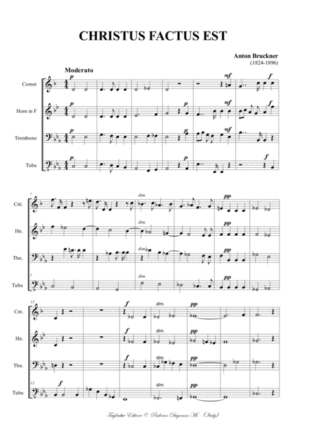 Christus Factus Est Wab 11 Bruckner Arr For Brass Quartet With Parts Page 2