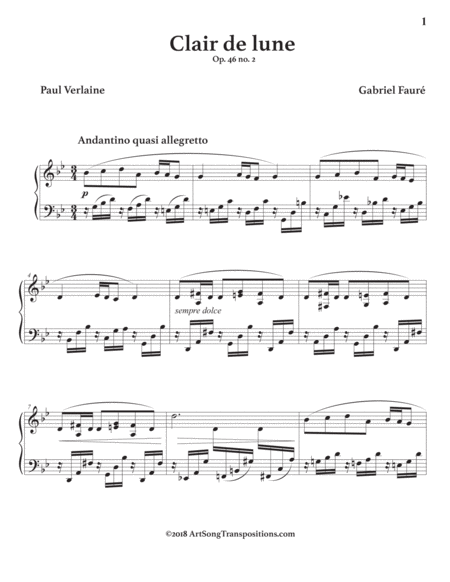 Clair De Lune Op 46 No 2 G Minor Page 2