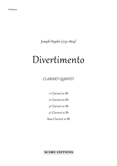 Clarinet Choir Haydns Divertimento N 1 In B Flat Major Page 2