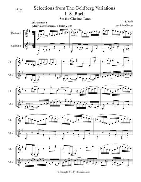 Clarinet Duet Selections From Bachs Goldberg Variations Page 2
