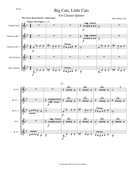 Clarinet Quintet Big Cats Little Cats Page 2