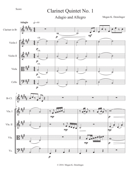 Clarinet Quintet No 1 Adagio And Allegro Page 2