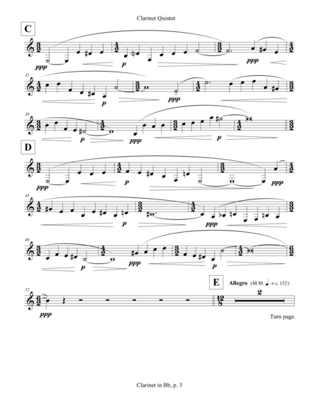 Clarinet Quintet Opus 155 2013 Clarinet Part Page 2