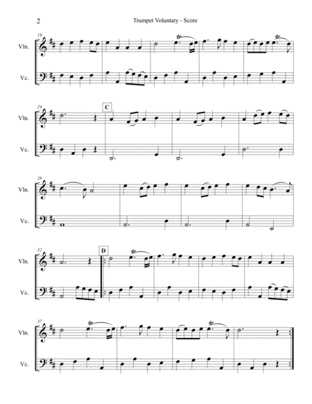 Clarke Trumpet Voluntary For Violin Cello Page 2