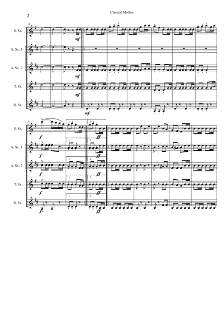 Clasical Medley Quinteto De Saxofones Page 2