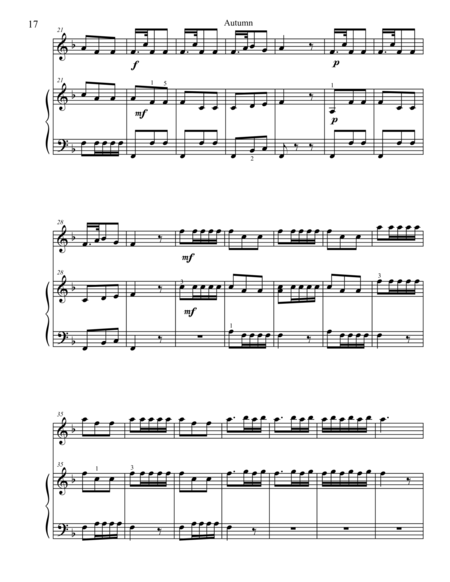 Classical Duets For Recorder Piano Autumn From Vivaldis Four Seasons Page 2