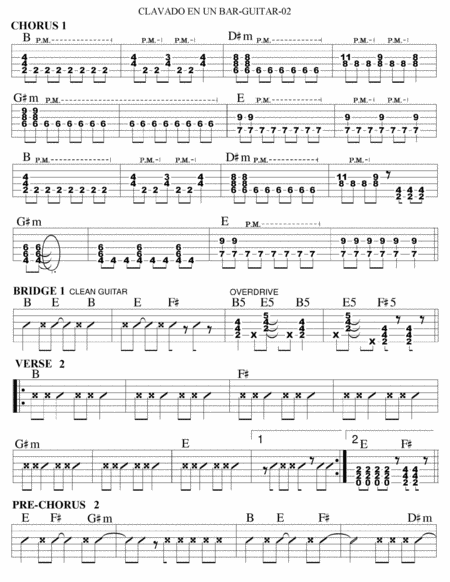 Clavado En Un Bar Guitar Tab Page 2