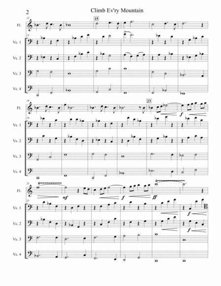 Climb Ev Ry Mountain Cello Ensemble With Flute Page 2