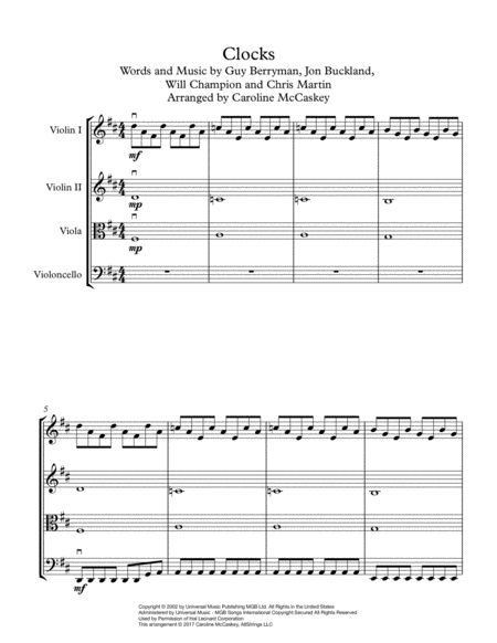 Clocks String Quartet Page 2