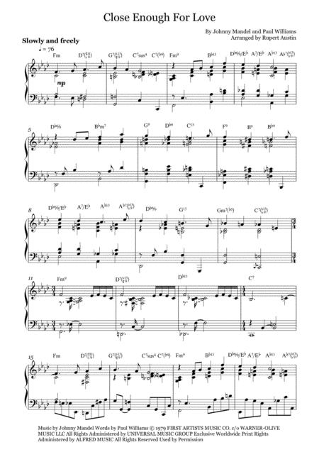 Close Enough For Love Solo Piano Page 2