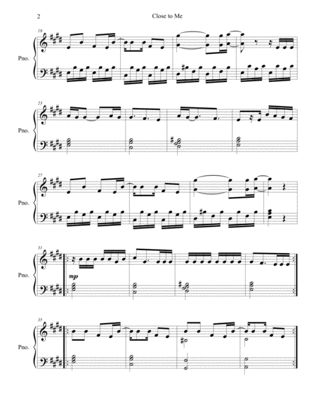 Close To Me Piano Solo Page 2