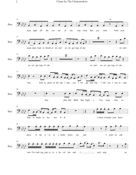 Closer Bassoon Play Along Page 2