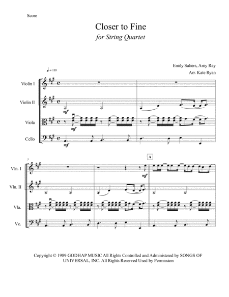 Closer To Fine String Quartet Page 2