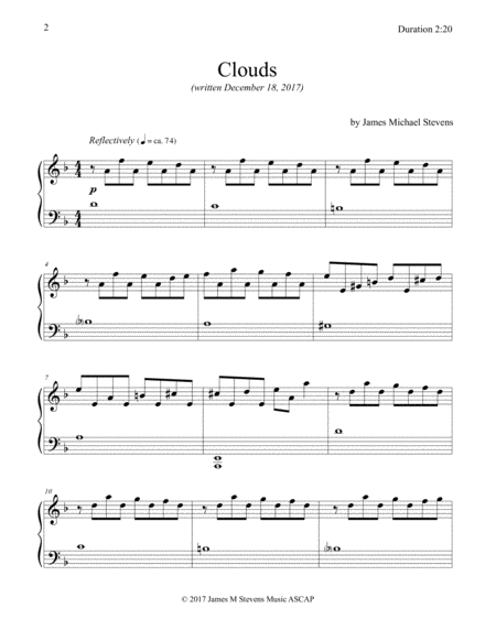 Clouds Reflective Piano Page 2