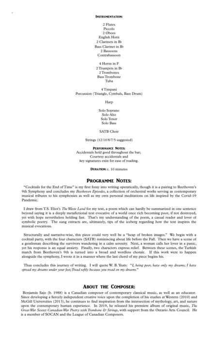 Cocktails For The End Of Time A Pairing With Beethoven 9th Symphony Setting Text Fromt Eliot The Waste Land Conductor Score Page 2