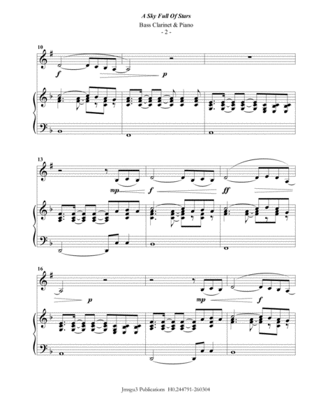 Coldplay A Sky Full Of Stars For Bass Clarinet Piano Page 2