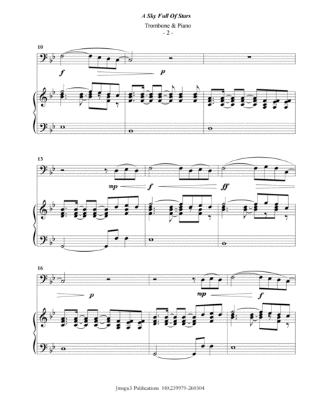 Coldplay A Sky Full Of Stars For Trombone Piano Page 2