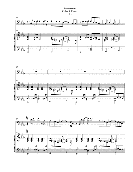 Coldplay Amsterdam For Cello Piano Page 2