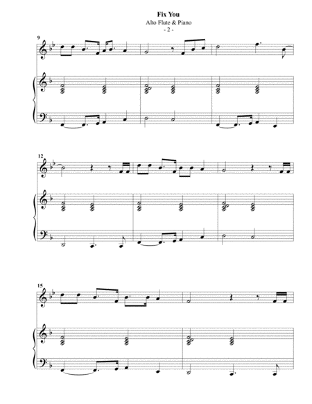 Coldplay Fix You For Alto Sax Piano Page 2