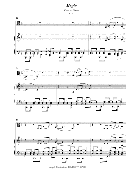 Coldplay Magic For Viola Piano Page 2