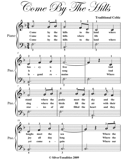 Come By The Hills Easy Piano Sheet Music Page 2