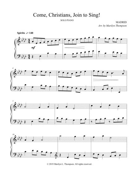 Come Christians Join To Sing Solo Piano Pdf Page 2