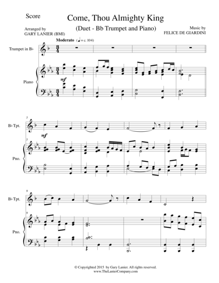 Come Thou Almighty King Duet Bb Trumpet And Piano Score And Parts Page 2