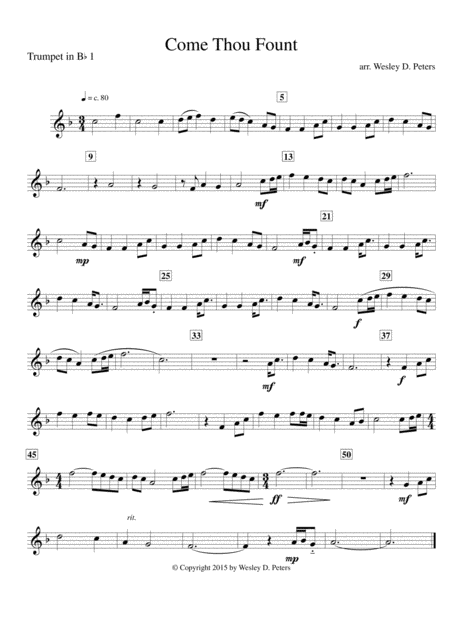 Come Thou Fount Of Every Blessing Brass Quartet Page 2
