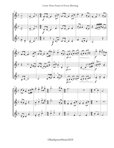 Come Thou Fount Of Every Blessing Trumpet Trio Page 2