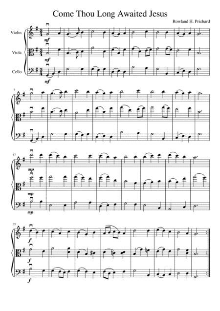 Come Thou Long Awaited Jesus String Trio Page 2