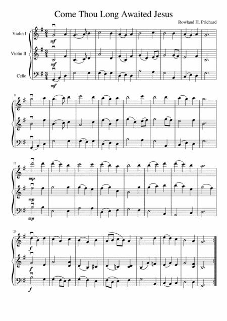 Come Thou Long Awaited Jesus Two Violins And Cello Page 2