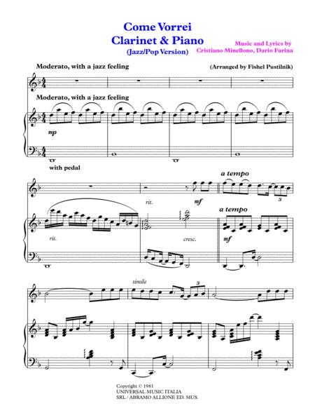 Come Vorrei For Clarinet And Piano Jazz Pop Version Video Page 2