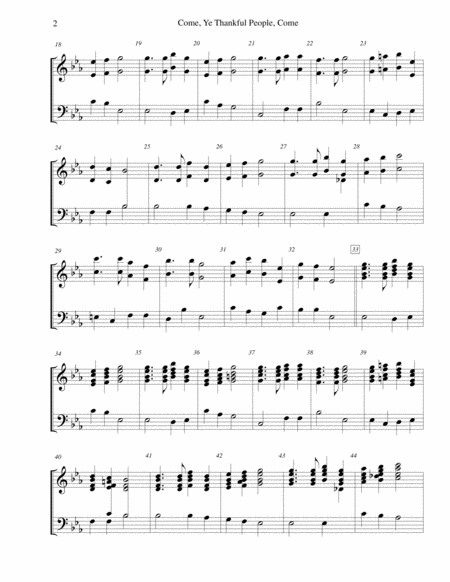 Come Ye Thankful People Come For 3 Octave Handbell Choir Page 2