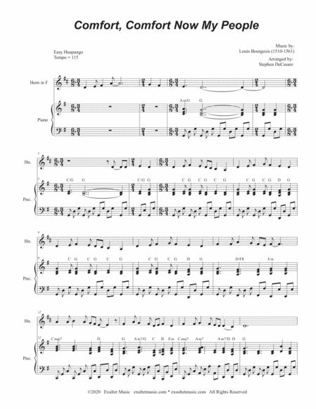 Comfort Comfort Now My People French Horn Solo And Piano Page 2