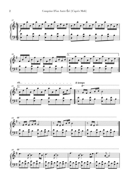 Comptine D Un Autret L Aprs Midi Yann Tiersen Original Version Page 2